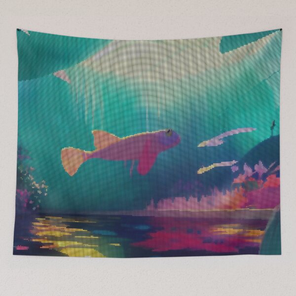 Item preview, Colorful Abstract Molly Fish 8-bit Pixel Art designed and sold by PixelDripped.