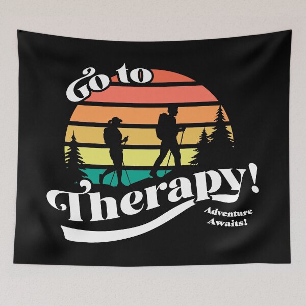 Item preview, Go To Therapy Hiking Retro designed and sold by Not Lost Wanderer Design.