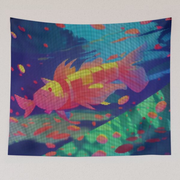 Item preview, Colorful Abstract Molly Fish 8-bit Pixel Art designed and sold by PixelDripped.