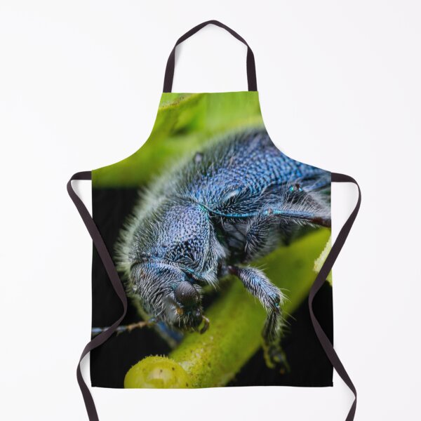 Item preview, A metallic blue leaf beetle! (Trichochrysea hirta) relaxing on the petiole designed and sold by AvonPerception.