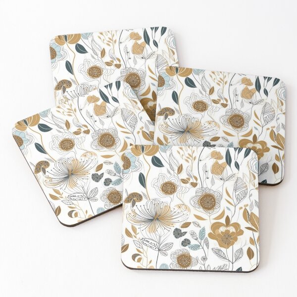 Item preview, Golden Boho Style Flower Pattern designed and sold by SimoneAI.