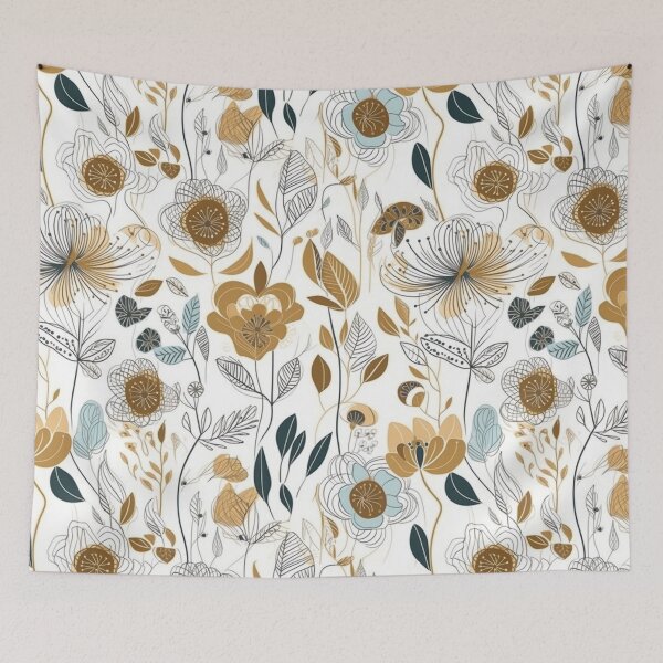 Item preview, Golden Boho Style Flower Pattern designed and sold by SimoneAI.
