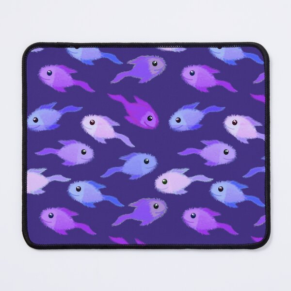 Item preview, Fluffy purple fish at night  designed and sold by QuirkyCraftz.