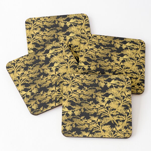Item preview, Gold Leaf pattern on Black designed and sold by calibrit.