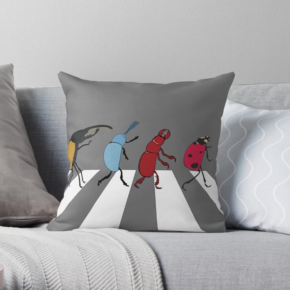 Most Popular The Beetles Throw Pillow by JPUnsolicited TP-2VBNPGMP