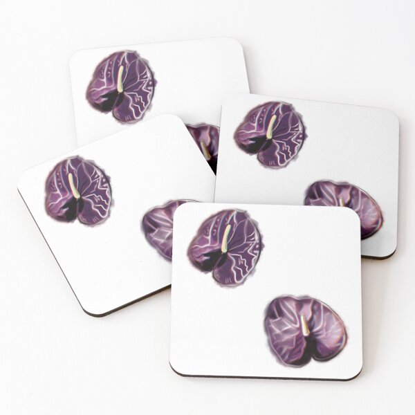Item preview, Anthurium Plant Water Painting violet (White and grey background) designed and sold by xsaxsandra.
