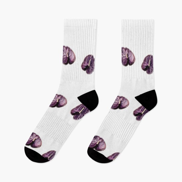 Item preview, Anthurium Plant Water Painting violet (White and grey background) designed and sold by xsaxsandra.