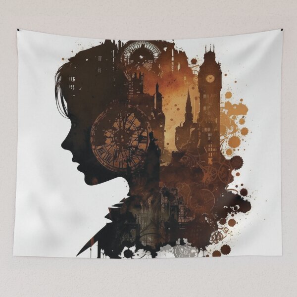 Item preview, Silhouettes of Steampunk Cityscape #17 designed and sold by MindAsylum.