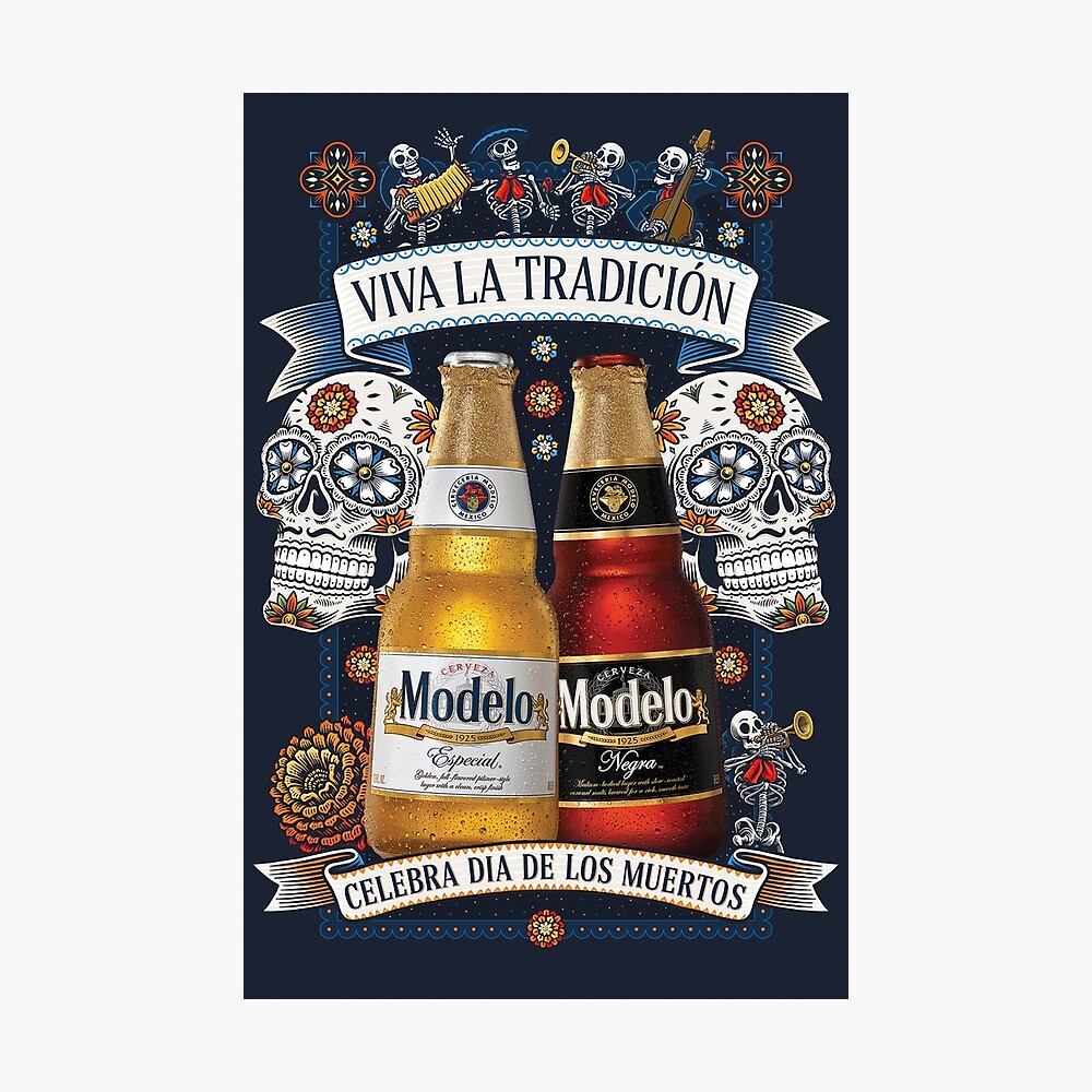 Beer Modelo dia de los muertos illustration