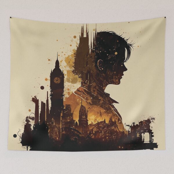 Item preview, Silhouettes of Steampunk Cityscape #15 designed and sold by MindAsylum.