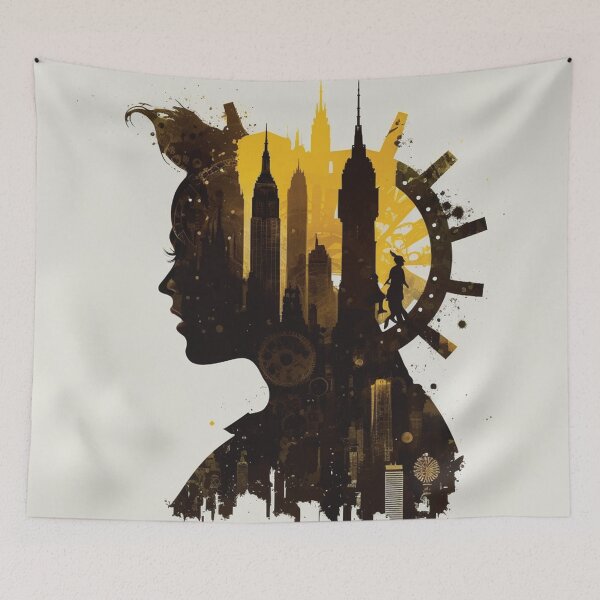 Item preview, Silhouettes of Steampunk Cityscape #14 designed and sold by MindAsylum.