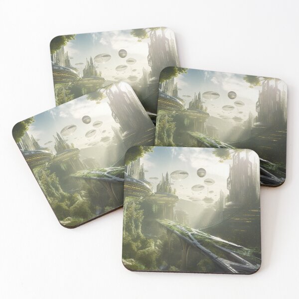 Item preview, Gleaming white city rises towards the sky designed and sold by PrintCove.