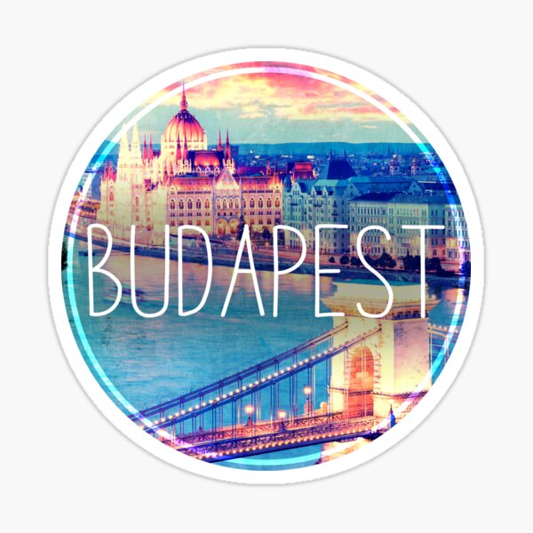 Budapest, Hungary, Chain Bridge and Parliament, Budapest sticker, circle Sticker