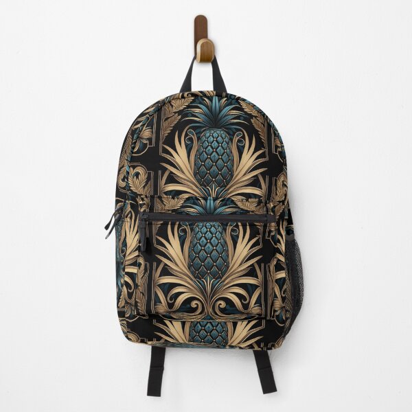 Item preview, Art Deco Exotic Pineapple Pattern Turquoise Teal Gold designed and sold by artsandsoul.