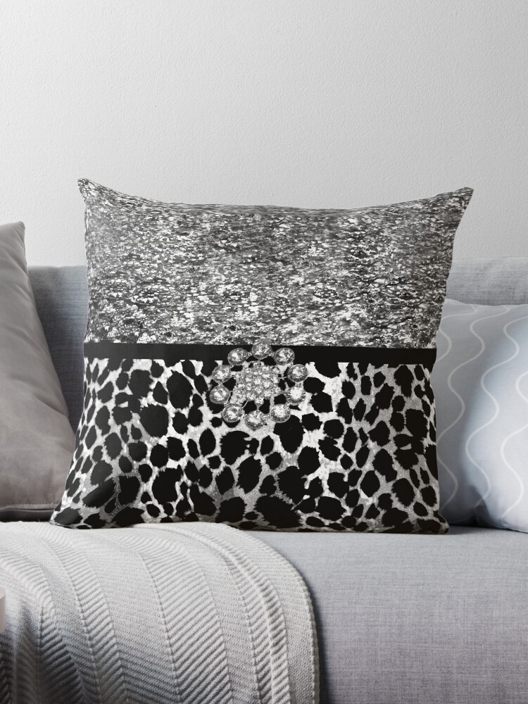 Silver leopard 2025 print cushions