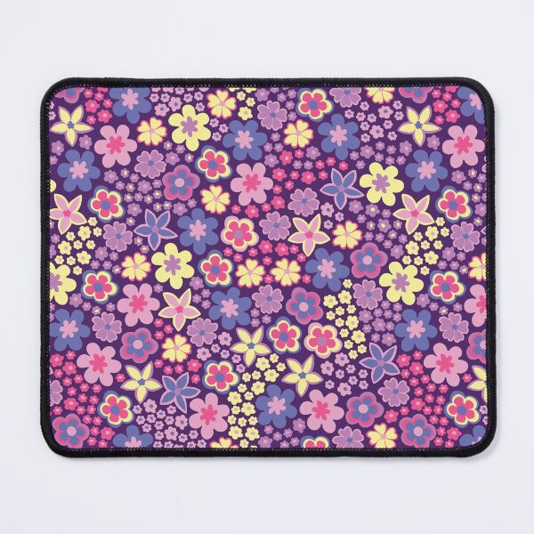 Item preview, Purple 60s retro flower power, retro purpl, pink, pastel yellow, 60s groovy pattern, hippie flowers designed and sold by blomastudios.