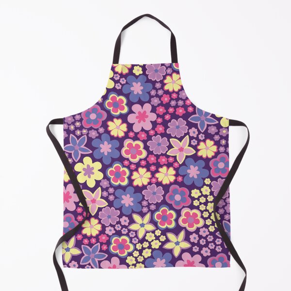 Item preview, Purple 60s retro flower power, retro purpl, pink, pastel yellow, 60s groovy pattern, hippie flowers designed and sold by blomastudios.