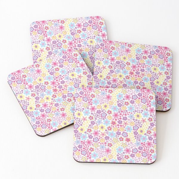 Item preview, Pastel 60s retro flower power, purple, pink, pastel yellow, 60s groovy pattern, hippie flowers designed and sold by blomastudios.