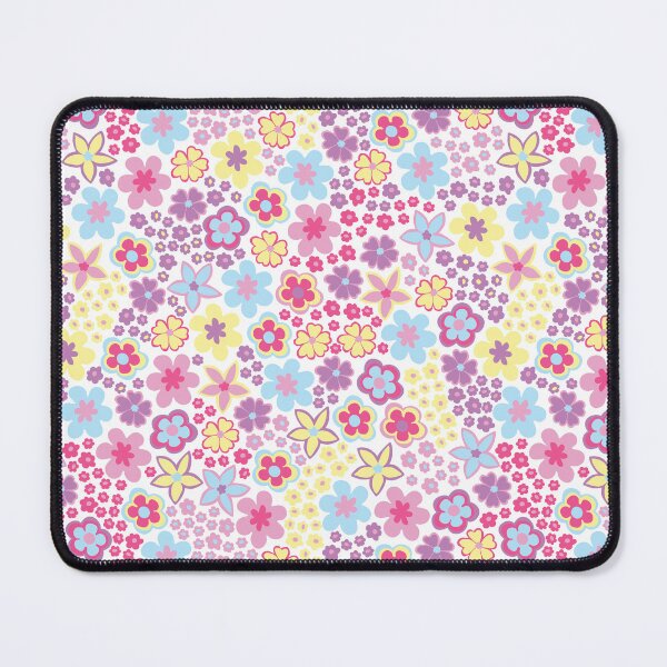Item preview, Pastel 60s retro flower power, purple, pink, pastel yellow, 60s groovy pattern, hippie flowers designed and sold by blomastudios.