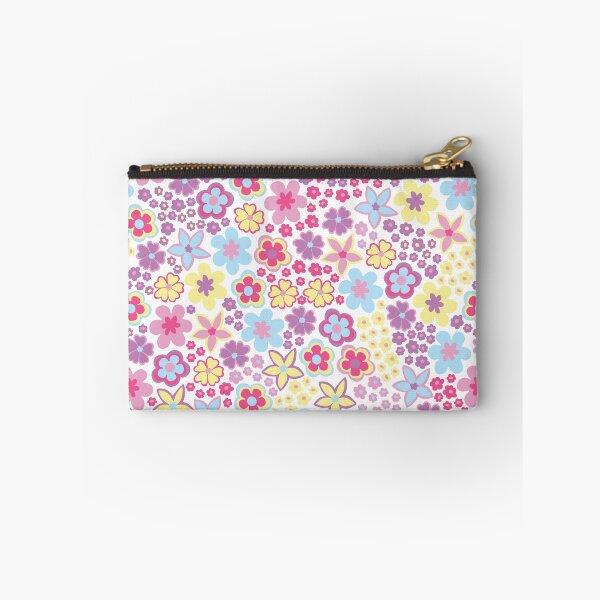 Item preview, Pastel 60s retro flower power, purple, pink, pastel yellow, 60s groovy pattern, hippie flowers designed and sold by blomastudios.