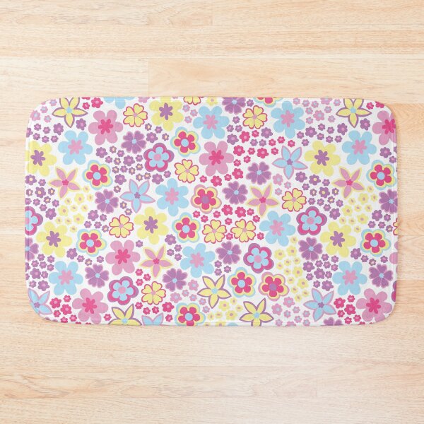 Item preview, Pastel 60s retro flower power, purple, pink, pastel yellow, 60s groovy pattern, hippie flowers designed and sold by blomastudios.