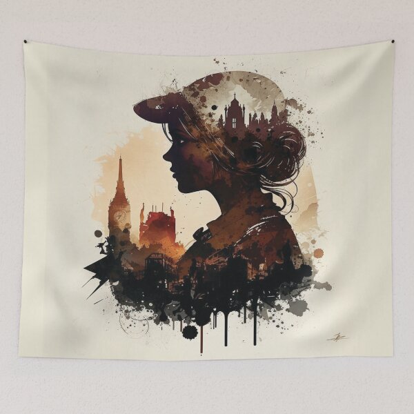 Item preview, Silhouettes of Steampunk Cityscape #10 designed and sold by MindAsylum.