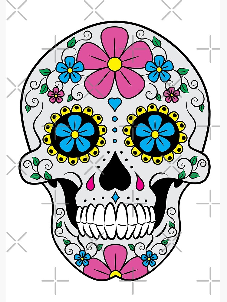 "Sugar Skull - Blue" Art Print by stutzy | Redbubble