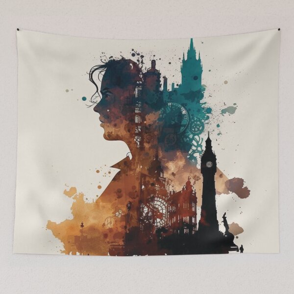 Item preview, Silhouettes of Steampunk Cityscape #8 designed and sold by MindAsylum.