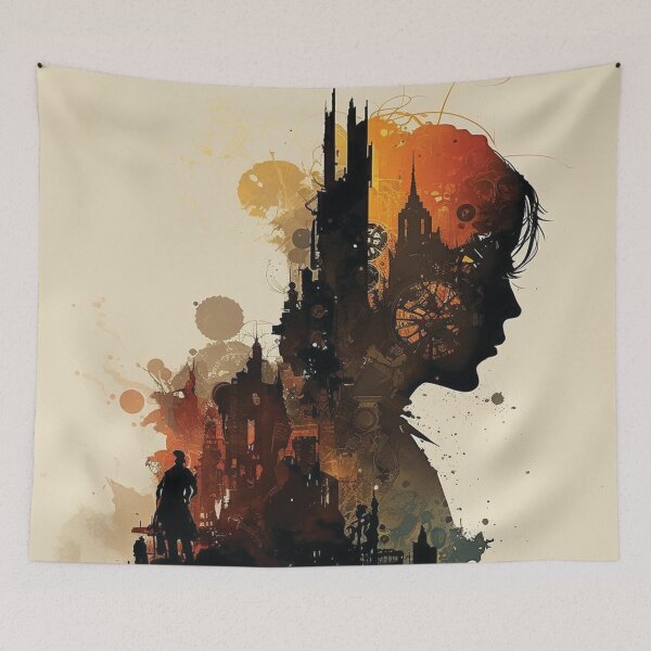 Item preview, Silhouettes of Steampunk Cityscape #7 designed and sold by MindAsylum.