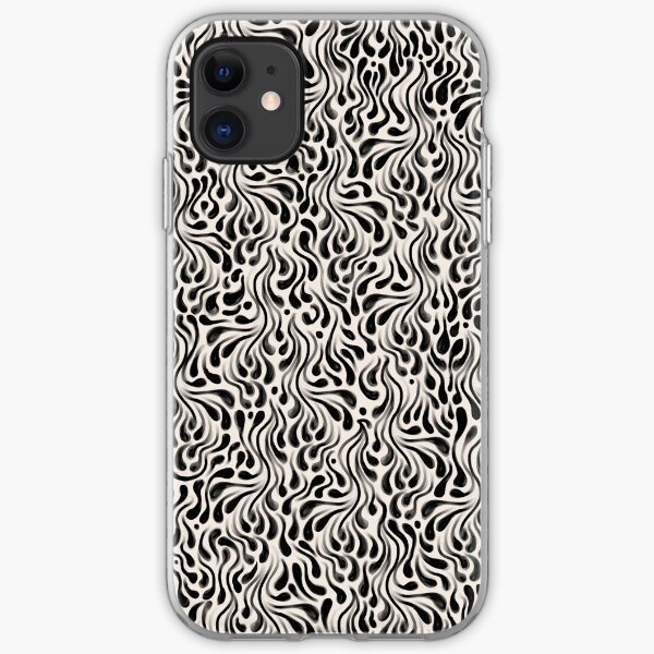 Wavy Pattern Black and White iPhone Soft Case