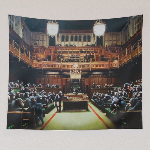 Item preview, Parliament Of Monkeys - Banksy Painting designed and sold by Teecha.