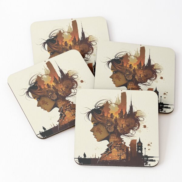 Item preview, Silhouettes of Steampunk Cityscape #6 designed and sold by MindAsylum.