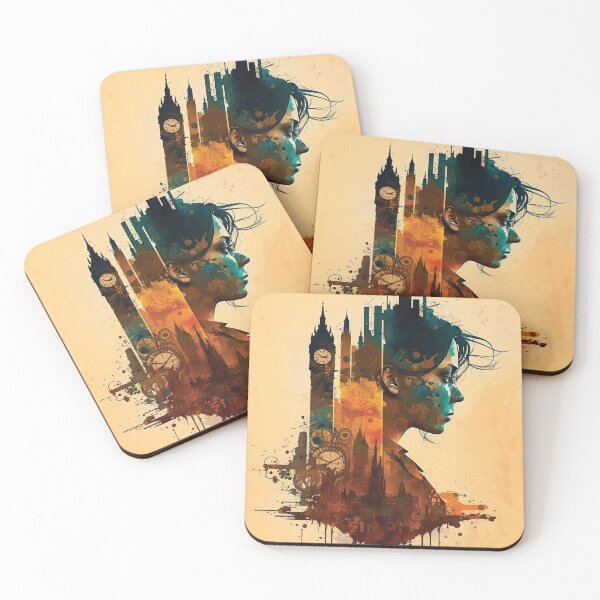 Item preview, Silhouettes of Steampunk Cityscape #5 designed and sold by MindAsylum.