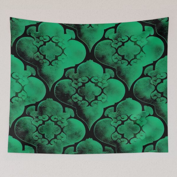 Item preview, Green Furry Moroccan Pattern Digital Painting designed and sold by CodeAndColors.