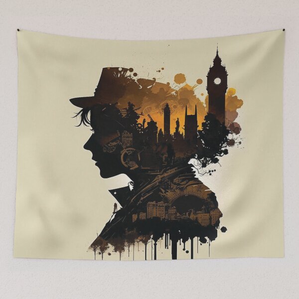 Item preview, Silhouettes of Steampunk Cityscape #4 designed and sold by MindAsylum.