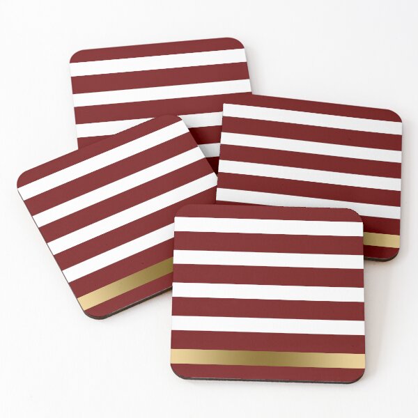 Item preview, Dark Red White And Gold Stripes  designed and sold by GoDesign1.