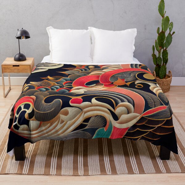 Item preview, Flowing Asian Pattern Digital Painting designed and sold by CodeAndColors.