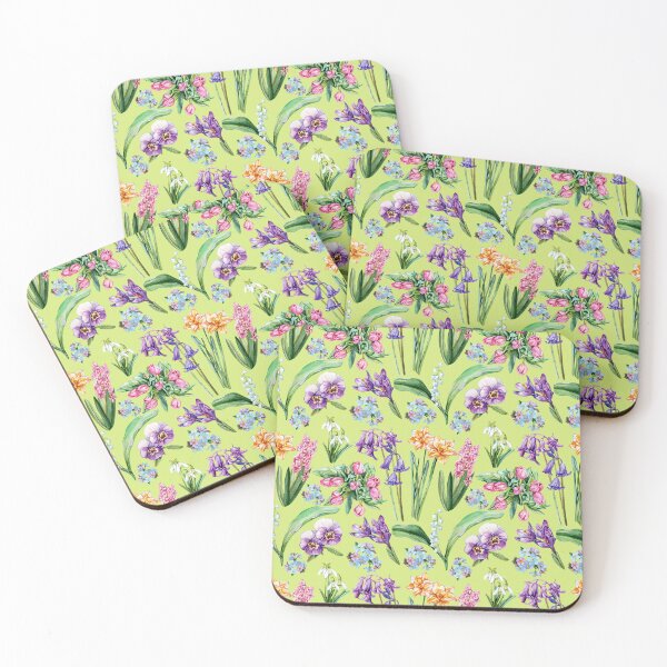 Item preview, Spring Flowers Pattern Green designed and sold by Katariina Purru.