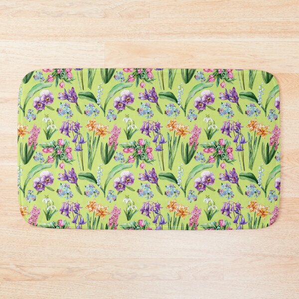 Item preview, Spring Flowers Pattern Green designed and sold by Katariina Purru.