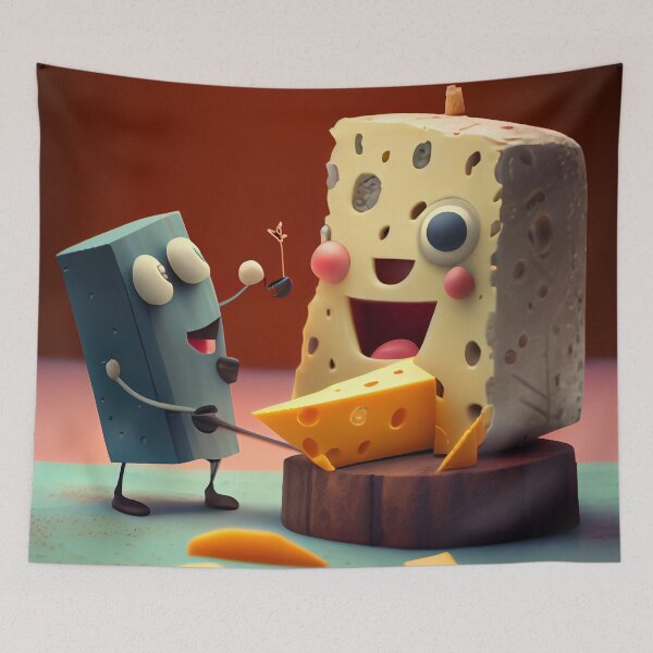 Item preview, Puppet and Widgets Cheese Adventure Digital Painting designed and sold by CodeAndColors.