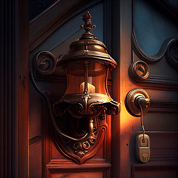 Imagen de la obra A Welcome Doorbell and Lamp Digital Painting de CodeAndColors