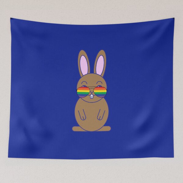 Item preview, Cute Bunny Rabbit Rainbow Sunglasses Gay LGBT Flag designed and sold by Lightfield.