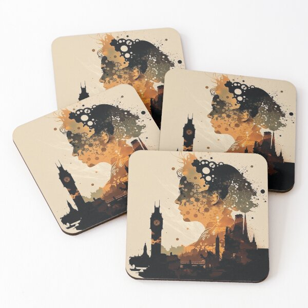 Item preview, Silhouettes of Steampunk Cityscape #3 designed and sold by MindAsylum.