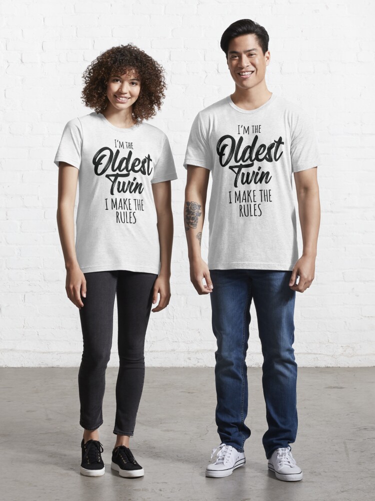  Twins Shirt Matching Birthday Sibling Oldest Twin T