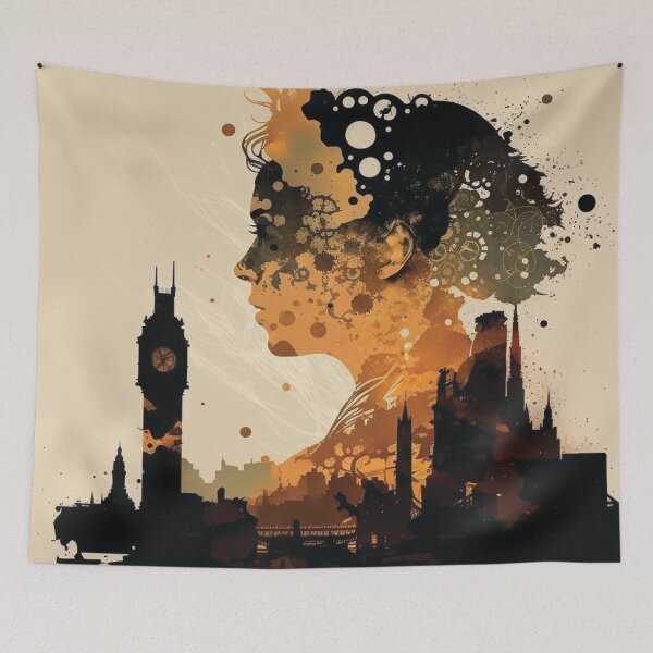 Item preview, Silhouettes of Steampunk Cityscape #3 designed and sold by MindAsylum.