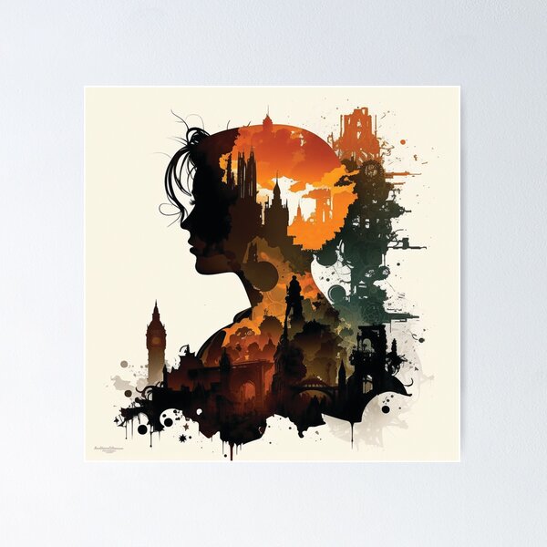 Item preview, Silhouettes of Steampunk Cityscape #2 designed and sold by MindAsylum.