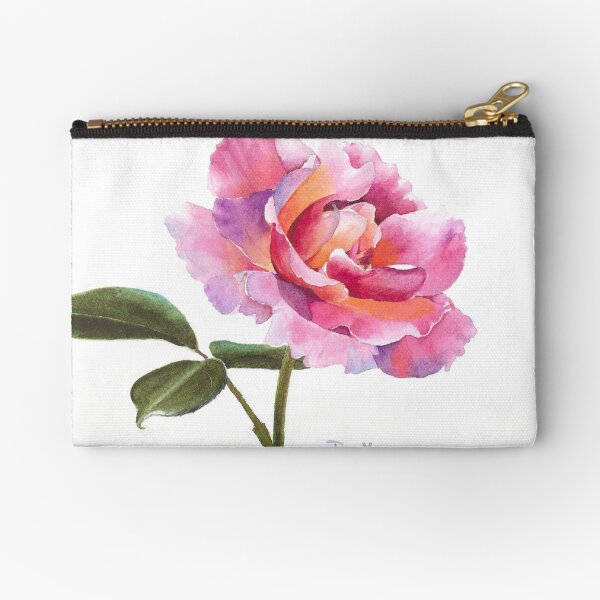 Rose Watercolor Zipper Pouch