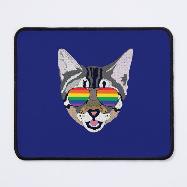 Item preview, Funny Cat Rainbow Sunglasses Gay LGBT Flag designed and sold by Lightfield.