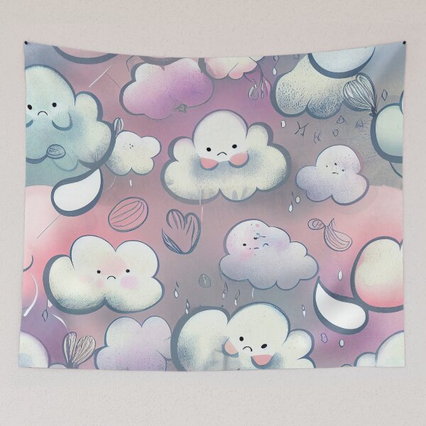 Item preview, Soft Cute Dreamy Modern Pattern Digital Painting designed and sold by CodeAndColors.