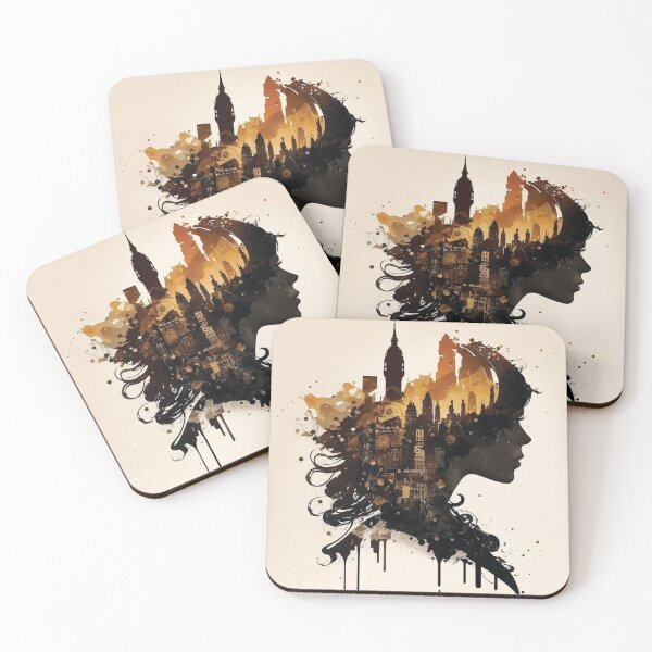 Item preview, Silhouettes of Steampunk Cityscape designed and sold by MindAsylum.
